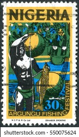 NIGERIA - CIRCA 1973: A Stamp Printed In Nigeria, Shows A Argungu Fishing Festival, Circa 1973