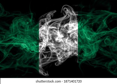 Nigeria, Nigerian smoke flag isolated on black background