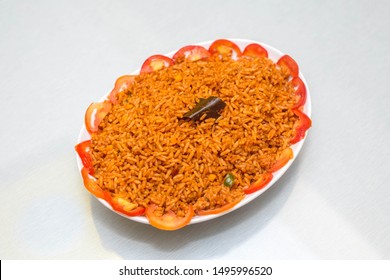 Nigerian Delicious Jollof Rice In Plate