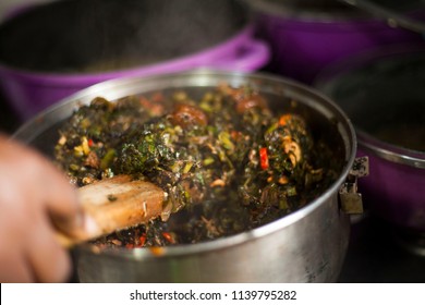Nigerian Food: A Pot Of Vegetable Soup