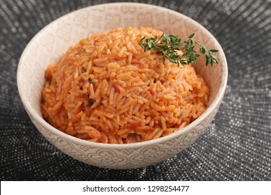 Nigerian Jollof Rice with thyme