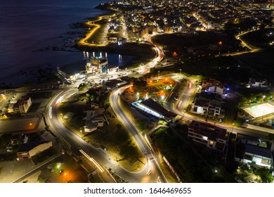 Night Aerial View Of Praia City In Santiago In Cape Verde Islands (Cabo Verde)