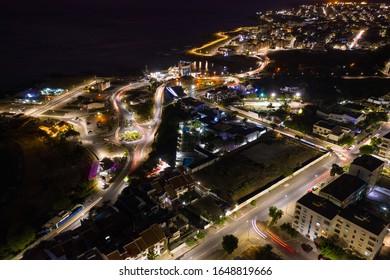 Night Aerial View Of Praia City In Santiago In Cape Verde Islands (Cabo Verde)