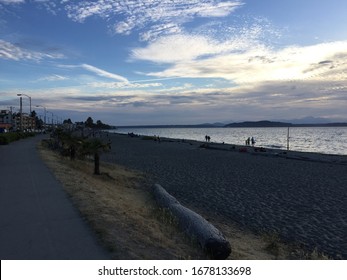 Night At Alki Beach In Seattle