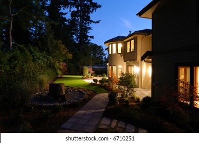 Night At An American Luxury Wooden House