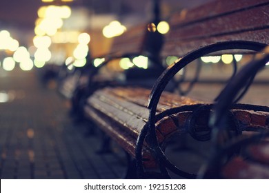 Night, Autumn Bench City