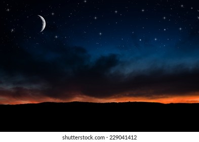 Night background. Elements of this image furnished by NASA. - Shutterstock ID 229041412