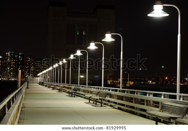 Night Bridge Against Background Night City Stock Photo Edit Now