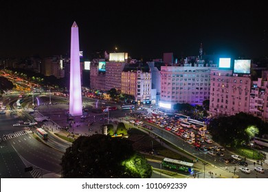 Night At Buenos Aires, View Of The Obelisk