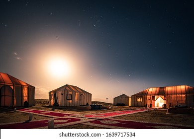 Night Camp In The Desert Of Morocco