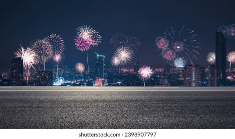 night celebration way firework city