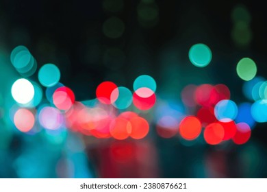 NIGHT CIRCLE BOKEH BACKGROUND, BRIGHT COLORFUL GLOWING LIGHTS DESIGN ON BLACK - Powered by Shutterstock