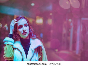 Night City Beautiful Woman Among Red Stock Photo 797854135 | Shutterstock