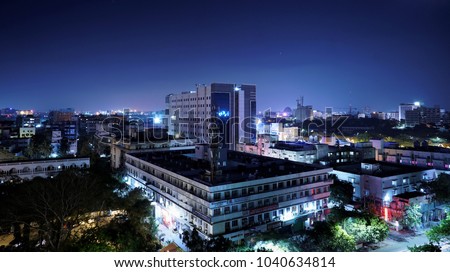 A night city with full of lights at chennai,tamilnadu, India