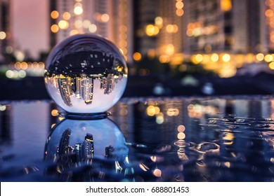 Night City In The Glass Ball