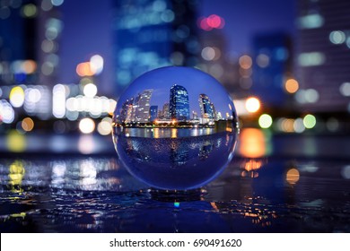 Night City In The Glass Ball