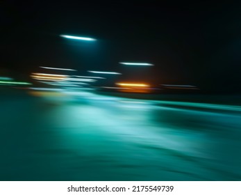  Night City Life Abstract Blur Bokeh Lights. City Landscape Blurred Background Concept.