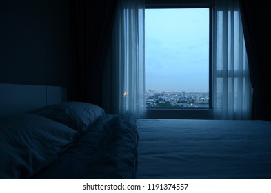 Night City On Room Modern Stock Photo 1191374563 