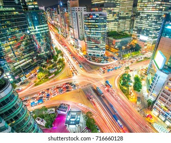 Night City Scape At Gangnam  Seoul Korea