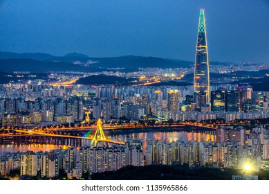 Night City Scape At Seoul South Korea