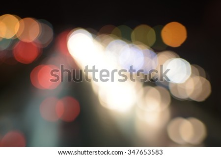 Night city street lights blur background , bokeh