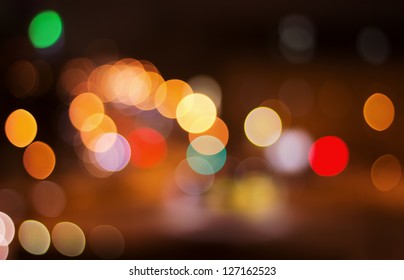 Night City Street Lights Bokeh Background