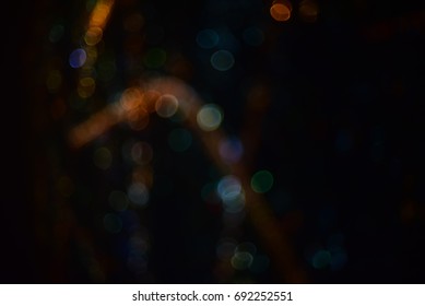 Night City Street Lights Bokeh Background, Blured Coloured Lights