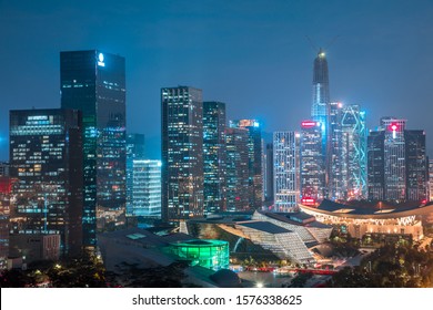 Night City View Of Shenzhen, China