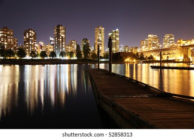 Night City View Of West End Vancouver, British Columbia