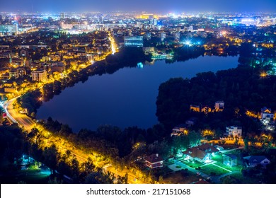 Night cityscape , Bucharest, Romania, cityscape, high view