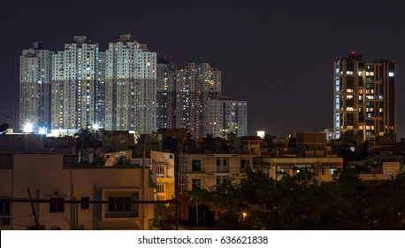 Construction Building View Downtown Night Scene Stock Photo (Edit Now ...