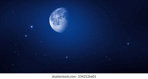 Estrellas y luna sin