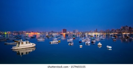 Night Day At Alexandria Coast Egypt 