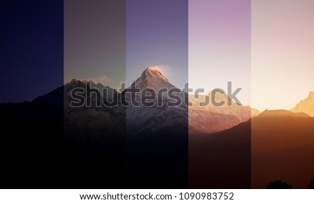 Night to day. Nepal high-altitude sunrise timelapse