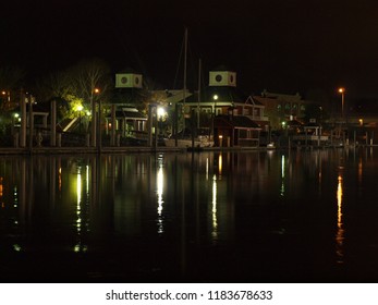 Night Dock Reflection 