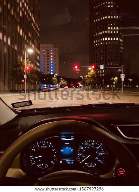 Night Drive In Downtown\
Houston