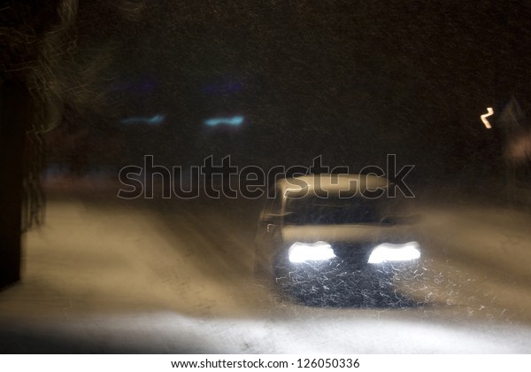 Night driving -
blurred