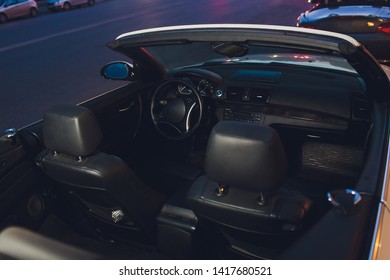 Night Driving A Convertible With The Top Down.