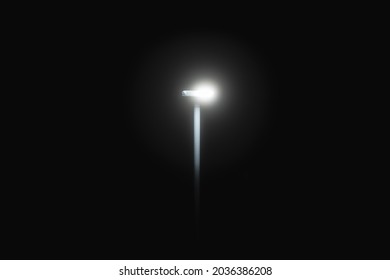 Night Glowing Street Lamp Post