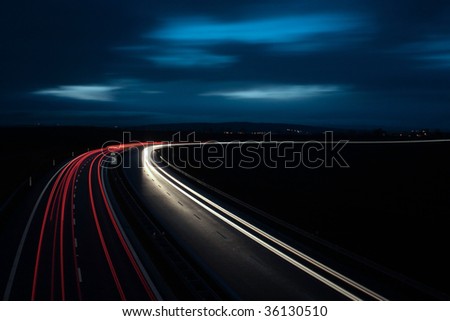 Night highway in the UK