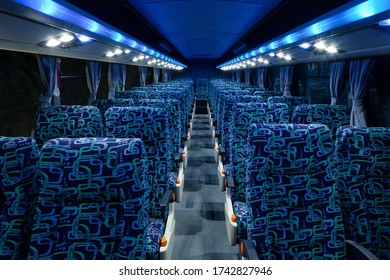 Night Interior Of A Bus