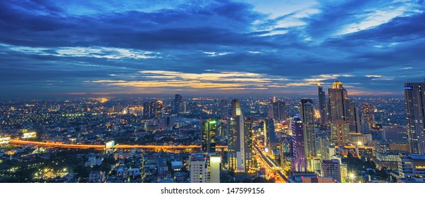 Night Landscape Center Point Bangkok Thailand Stock Photo 147599156 ...