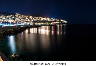 Night Landscape Of Nice City, French Riviera, France 08-10-2021