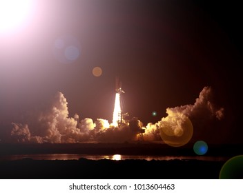 Night liftoff. The elements of this image furnished by NASA.