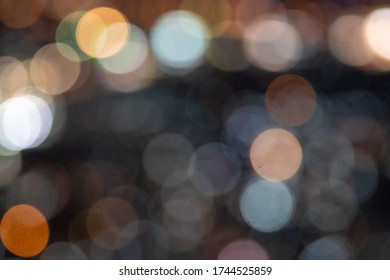 Night Light Bokeh City Scape Blur. Abstract Background