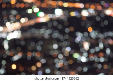 Night Light Bokeh City Scape Blur. Abstract Background