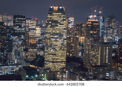 Night Light View Of Tokyo City In Japan, Cityscape