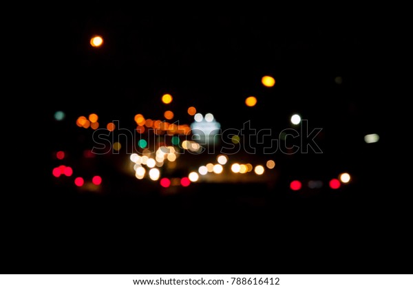 Night lights, car\
lights and street lights.