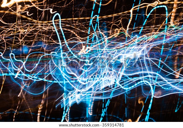 Night lights at highway.\
Abstract 