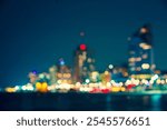 Night lights of tel Aviv. Night cityscape. Unfocused view of Tel Aviv in the night. Israel